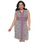 Plus Size Suite 7 Printed Sleeveless Dress, Women's, Size: 2xl, Coral Mosaic Paisley