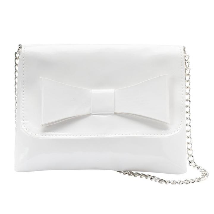 Girls 4-16 Bow Shoulder Bag, White