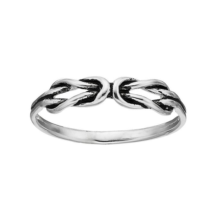 Primrose Sterling Silver Double Knot Ring, Women's, Size: 8, Grey
