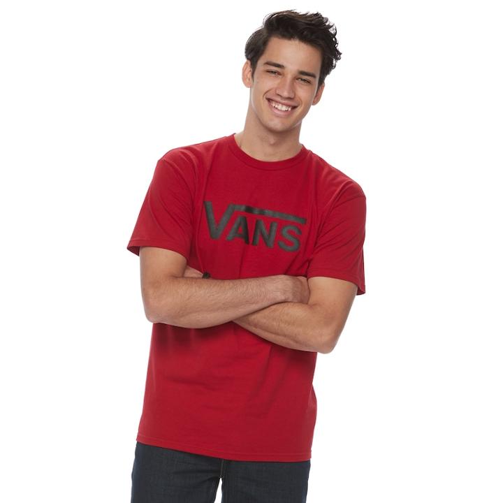 Men's Vans Athletic K Tee, Size: Large, Dark Red