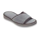 Dearfoams Women's Scuff Slippers, Size: Medium, Dark Grey