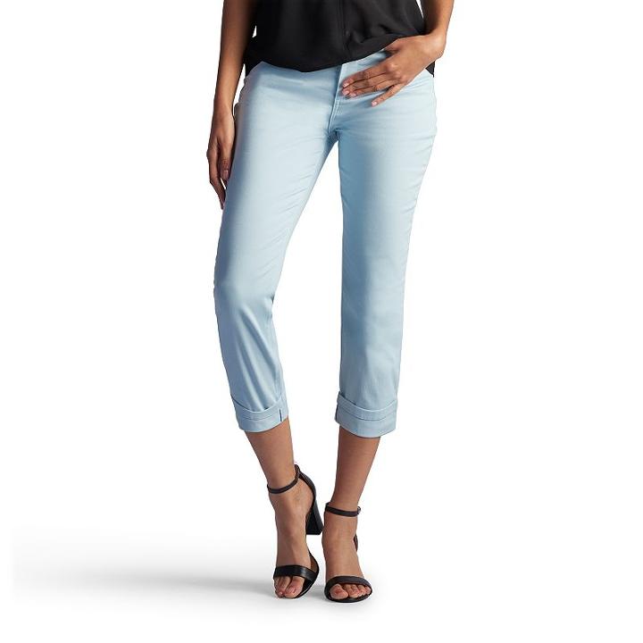 Women's Lee Cameron Easy Fit Crop Jeans, Size: 14 Avg/reg, Light Blue