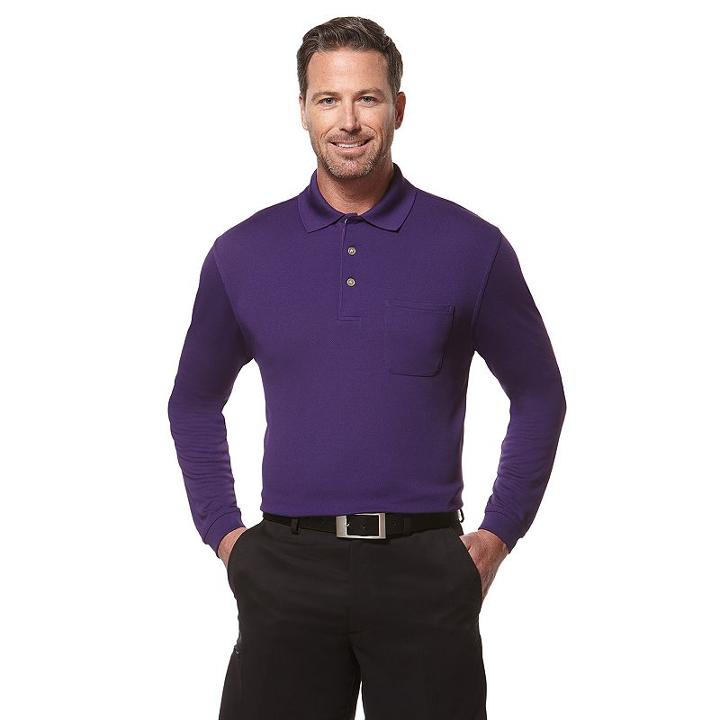 Men's Grand Slam Classic-fit Pocket Airflow Performance Golf Polo, Size: Small, Purple Oth