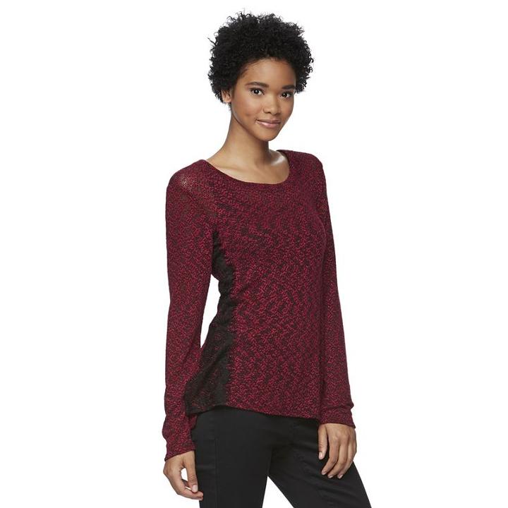 Juniors' Trixxi Lace Side Tunic Top, Girl's, Size: Xl, Red