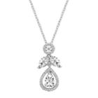 Stella Grace Sterling Silver 1/7 Carat T.w. Diamond Teardrop Pendant Necklace, Women's, Size: 18, White