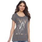 Women's Apt. 9&reg; Scoopneck Tee, Size: Xxl, Dark Grey