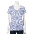 Women's Croft & Barrow&reg; Essential V-neck Tee, Size: Xxl, Turquoise/blue (turq/aqua)