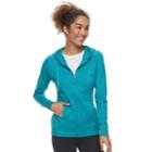 Women's Tek Gear&reg; Dry Tek Long Sleeve Hoodie, Size: Medium, Turquoise/blue (turq/aqua)