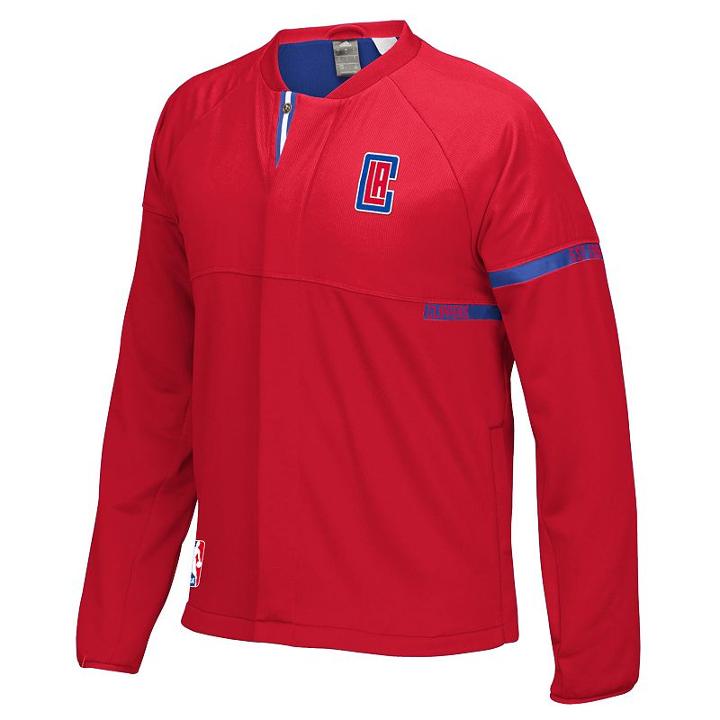 Men's Adidas Los Angeles Clippers On-court Henley Jacket, Size: Xl, Red