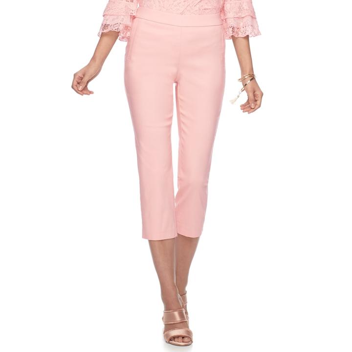 Women's Elle&trade; Pull-on Back Seam Capri Pants, Size: Large, Brt Pink