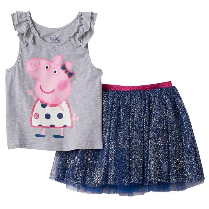 Girls 4-7 Peppa Pig Tank Top & Skort Set, Girl's, Size: 6, Beige Over