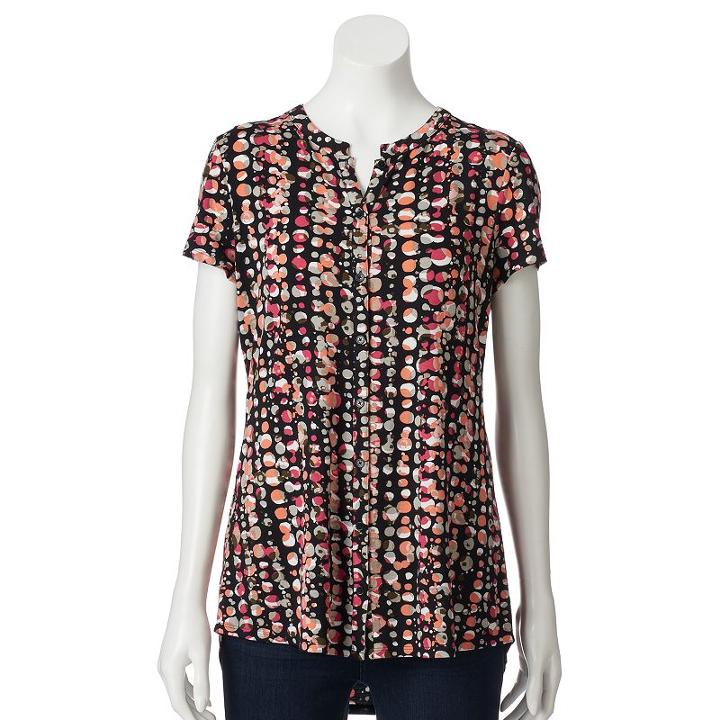 Women's Dana Buchman Button-down Shirt, Size: Small, Dark Pink