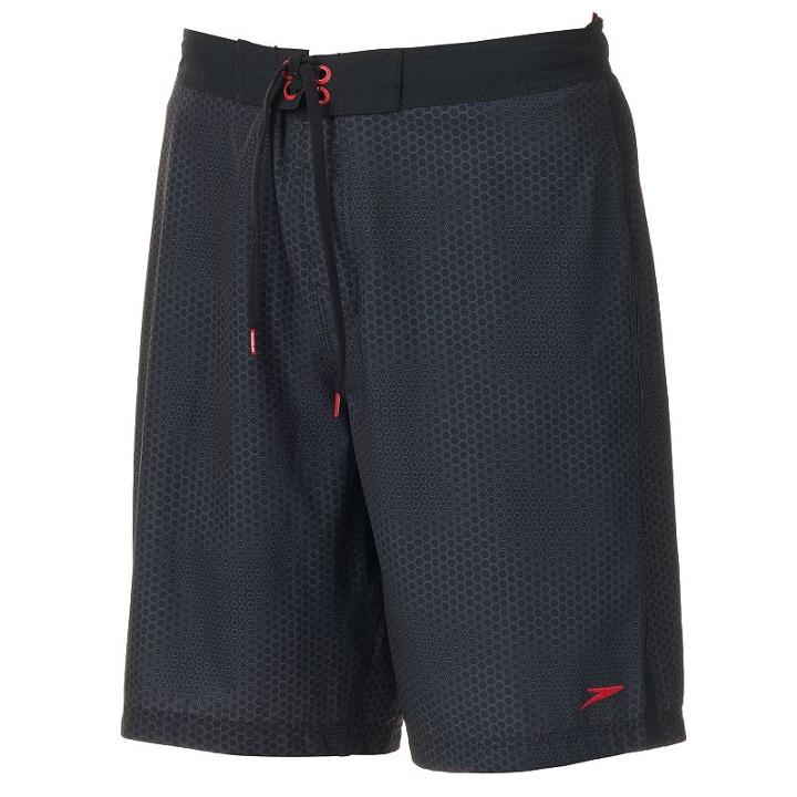 Men's Speedo Hexagon Stretch E-board Shorts, Size: Small, Black