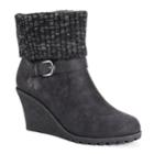 Muk Luks Georgia Women's Wedge Winter Boots, Size: 7, Black