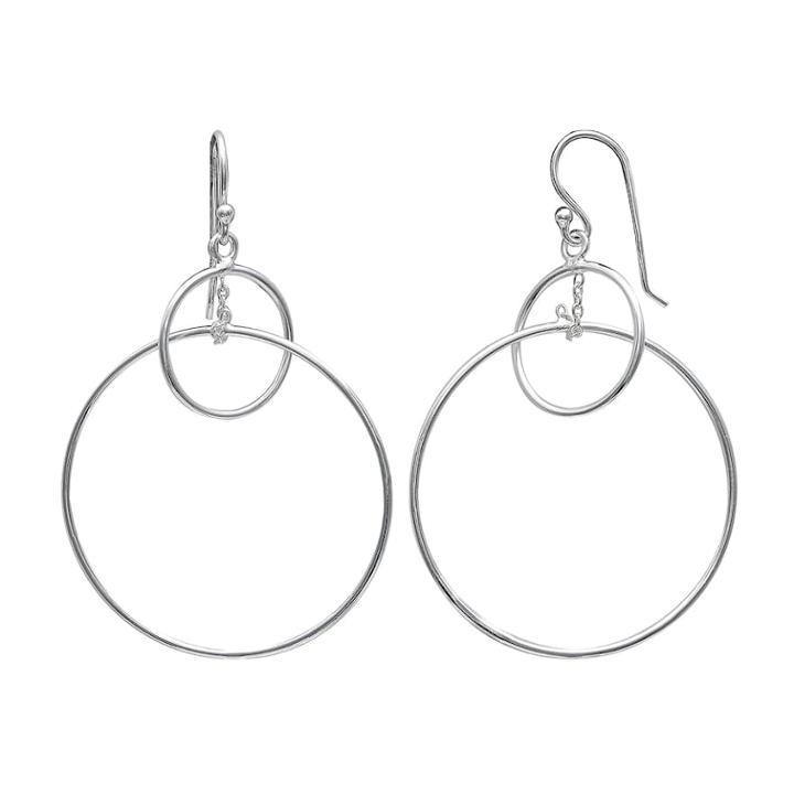 Primrose Sterling Silver Double Hoop Drop Earrings, Women's