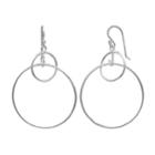 Primrose Sterling Silver Double Hoop Drop Earrings, Women's