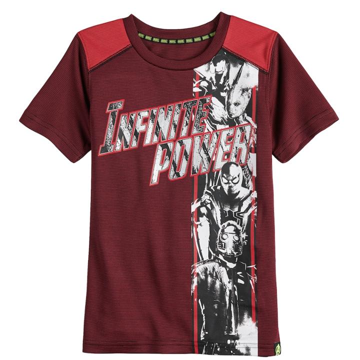 Boys 4-10 Marvel Hero Elite Series Avengers Infinity Wars Collection For Kohl's Infinite Power Active Tee, Size: 6, Med Red