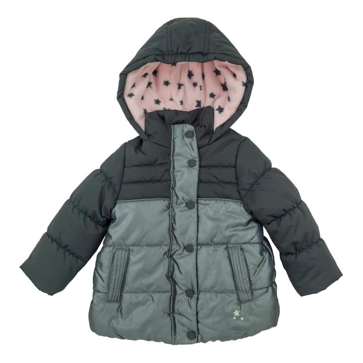 Girls 4-6x Oshkosh B'gosh&reg; Heavyweight Star Colorblock Shimmer Jacket, Size: 4, Grey