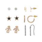 Mudd&reg; Robot, Star & Lighting Bolt Nickel Free Earring Set, Women's, Multicolor