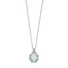Sterling Silver Lab-created Opal Oval Starburst Pendant Necklace, Women's, Size: 18, White