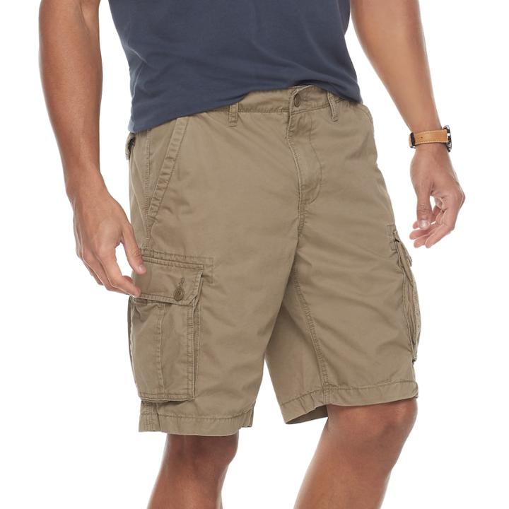 Men's Sonoma Goods For Life&trade; Modern-fit Lightweight Twill Cargo Shorts, Size: 34, Med Green