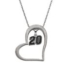 Insignia Collection Nascar Matt Kenseth 20 Stainless Steel Heart Pendant Necklace, Women's, Size: 18, Grey