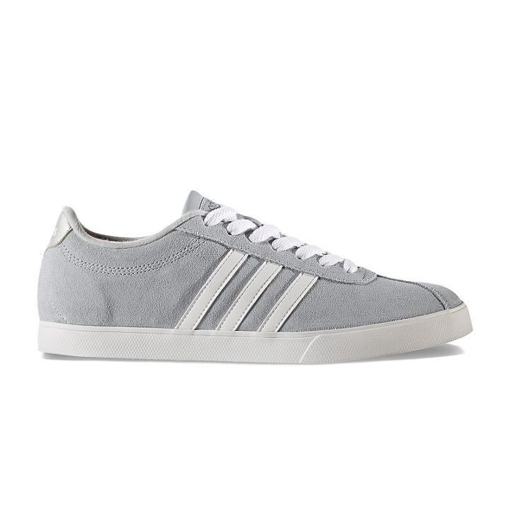 Adidas Neo Courtset Women's Suede Sneakers, Size: 9, Silver