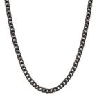 Lynx Men's Black Ion Plated Stainless Steel Foxtail Chain Necklace, Size: 30