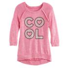 Girls 7-16 & Plus Size Miss Chievous 3/4 Hatchi Graphic Top, Size: L Plus, Brt Pink