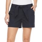 Women's Croft & Barrow&reg; Tie-waist Twill Shorts, Size: 16, Blue (navy)