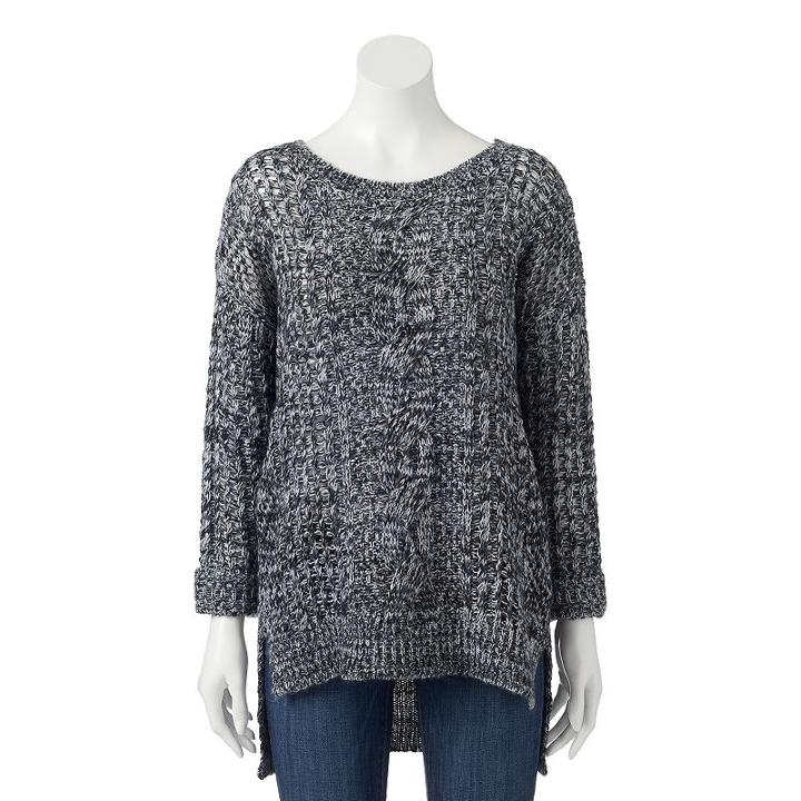 Juniors' Jj Always Cable-knit Sweater, Teens, Size: Large, Oxford