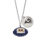 Los Angeles Rams Crystal Sterling Silver Team Logo & Football Charm Necklace, Women's, Size: 18, Multicolor