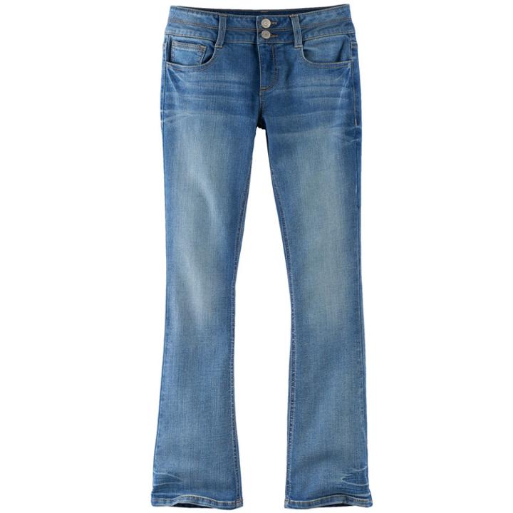 Girls Plus Size Mudd&reg; Double-button Skinny Bootcut Jeans, Size: 16 1/2, Blue Other