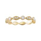 1/4 Carat T.w. Diamond 14k Gold Scalloped Stack Ring, Women's, Size: 8, White