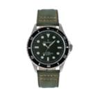 Peugeot Men's Nylon & Leather Sport Watch - 2057gr, Size: Large, Green