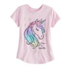 Girls 4-10 Jumping Beans&reg; Born To Sparkle Unicorn Tee, Size: 6, Dark Pink