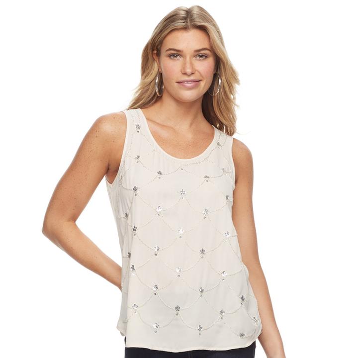 Women's Juicy Couture Embellished Chandelier Tank, Size: Small, White Oth