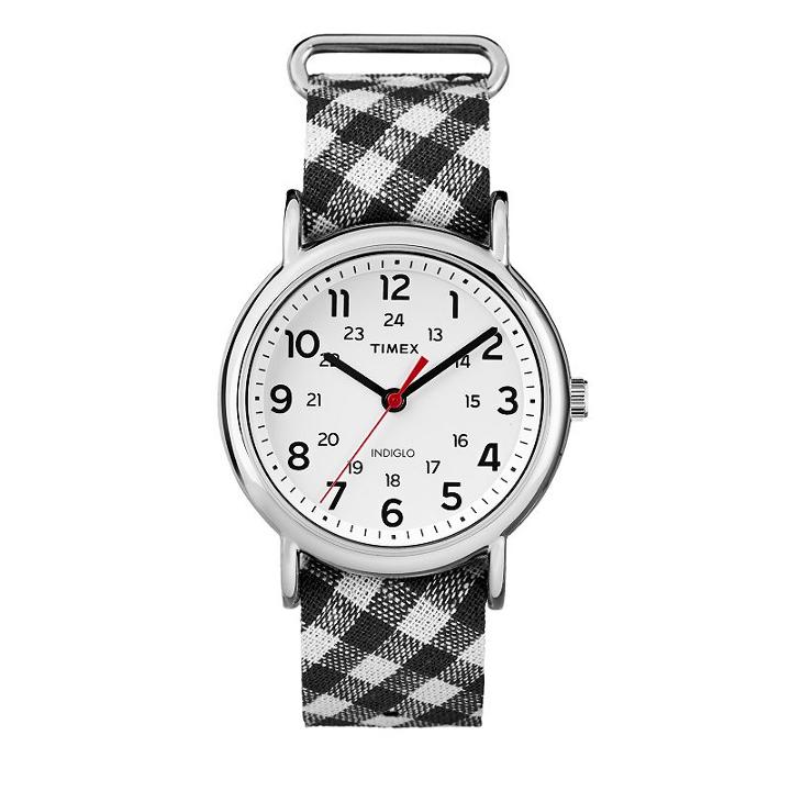Timex Women's Weekender Gingham Watch, Size: Medium, Black