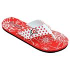 Women's College Edition Utah Utes Floral Polka-dot Flip-flops, Size: Medium, White