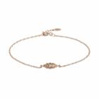 Lc Lauren Conrad 10k Rose Gold Diamond Accent Leaf Bracelet, Women's, Size: 7.5, White