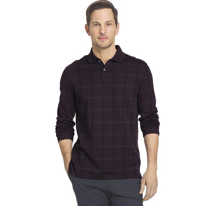 Men's Van Heusen Windowpane Classic-fit Polo, Size: Large, Purple Oth
