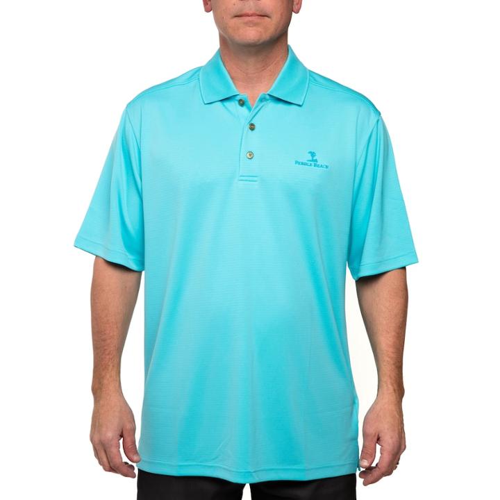 Men's Pebble Beach Classic-fit Textured Performance Golf Polo, Size: Xl, Turquoise/blue (turq/aqua)