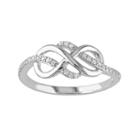 1/8 Carat T.w. 10k White Gold Infinity Ring, Women's, Size: 5