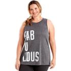 Plus Size Just My Size Graphic Muscle Tank, Women's, Size: 3xl, Dark Grey