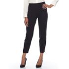 Women's Dana Buchman Ponte Ankle Dress Pants, Size: Xl, Black