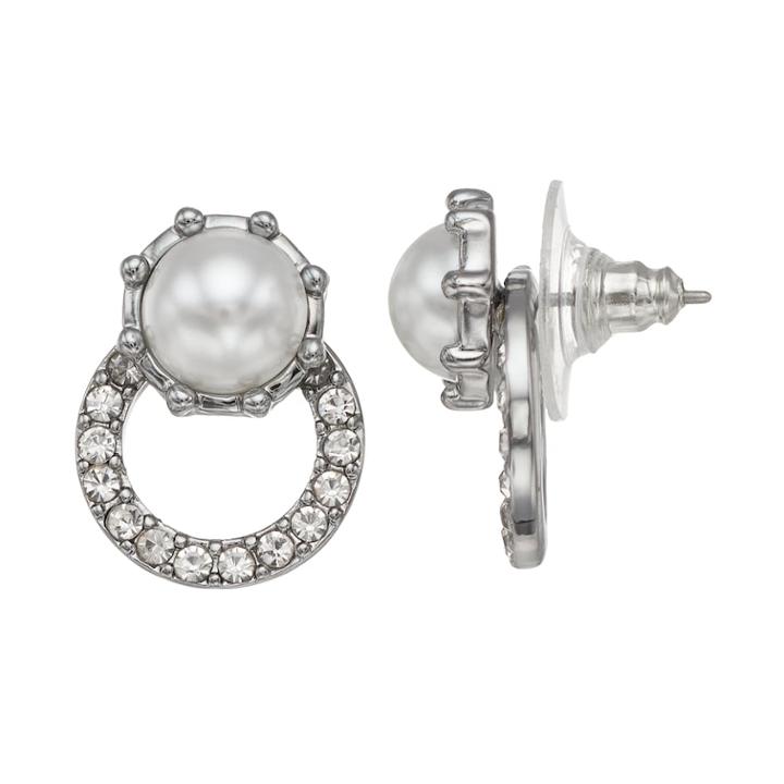 Simply Vera Vera Wang Doorknocker Nickel Free Drop Earrings, Women's, White