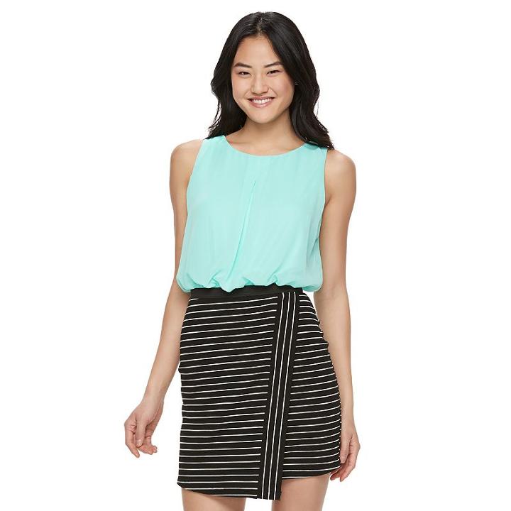Juniors' Speechless Strappy V-back Blouson Dress, Girl's, Size: Xs, Green Oth