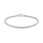 Diamond Essence Sterling Silver Crystal Tennis Bracelet, Women's, White