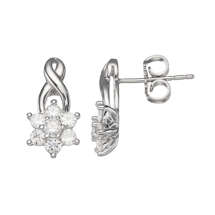 Forever Classic 5/8 Carat T.w. Lab-created Moissanite Cluster Earrings, Women's, White