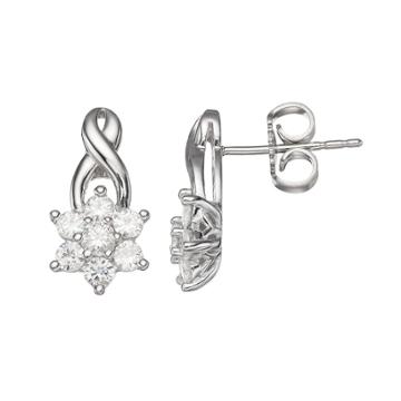 Forever Classic 5/8 Carat T.w. Lab-created Moissanite Cluster Earrings, Women's, White